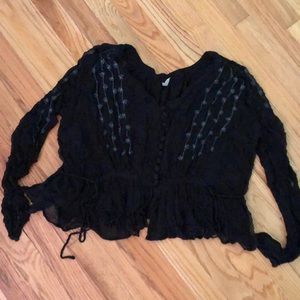 Black long sleeve free people top